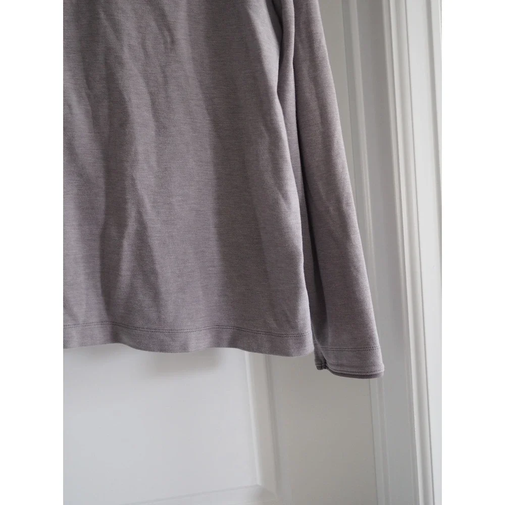 Banana Republic Quarter Zip Urban Grey Cotton Pullover Preppy L Good Minimalist